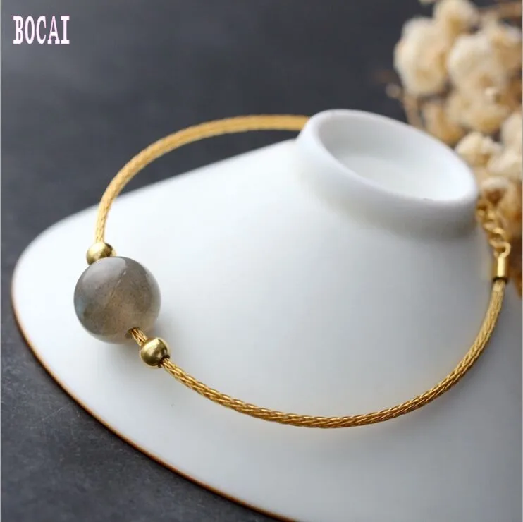 

925 sterling silver jewelry fine bracelet natural moonstone fashion silver bracelet 2019 women's bracelet