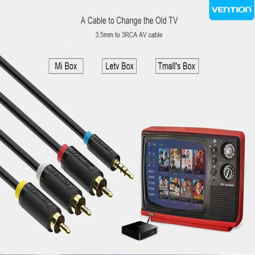 HIPERDEAL хит продаж Vention 3 5 мм штекер 3RCA Мужской AV конвертер Громкоговоритель кабель