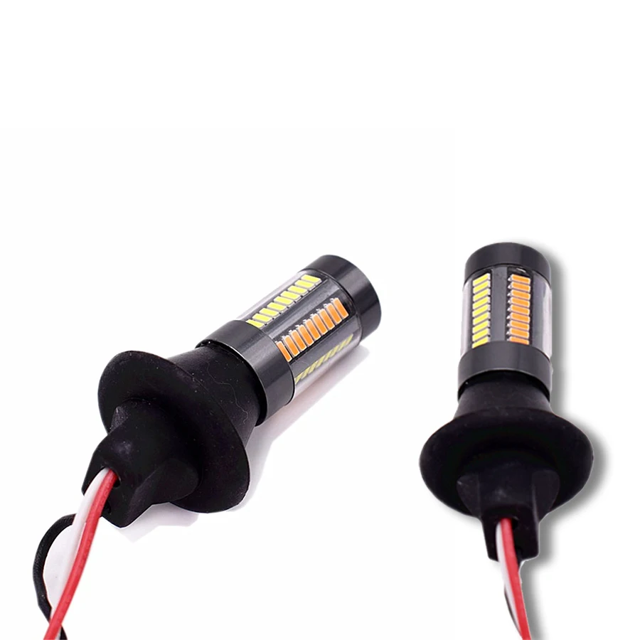 1156 BAU15S LED DRL белый желтый указатель поворота безошибочный Canbus с резистором 4014 66SMD |