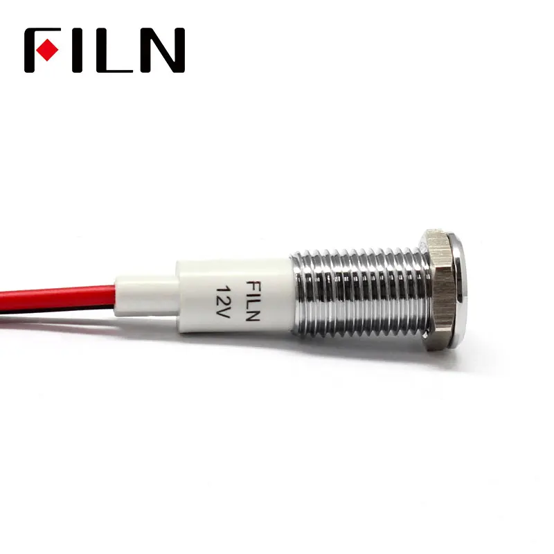 СВЕТОДИОДНЫЙ световой индикатор FILN 10 мм серебристый красный желтый белый синий