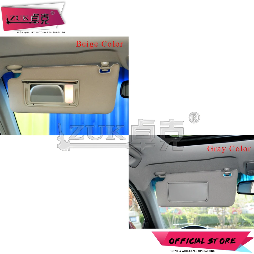 ZUK Driver Side Sunvisor Sunshade Sun Shield Antidazzle Visor For HONDA ACCORD 2008 2009 2010 2011 2012 2013 Beige Gray Color