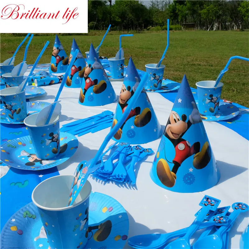 

Disney Mickey Mouse 111pcs Happy Birthday Party Decorations Kids Baby Shower Supplies Set Banner Tablecloth Straws Cup Plates