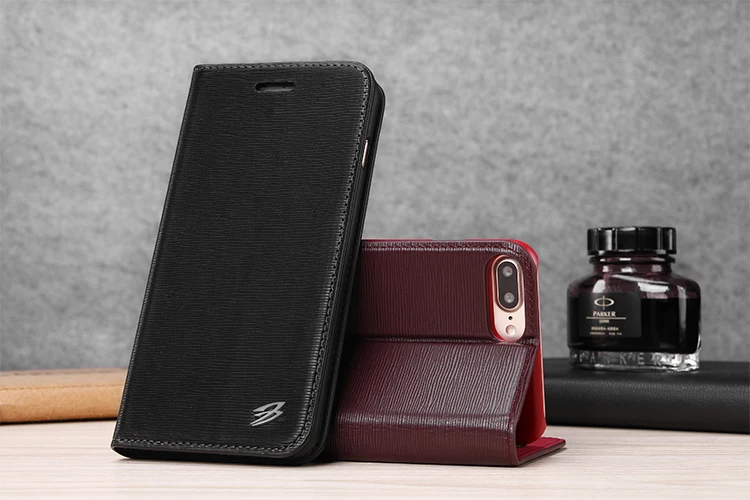 Fierre shann первый слой коровьей зубочистки шаблон Чехлы для iPhone 8 Plus 7 plus 6 6s Plus крышка ручной работы карты карман подставки