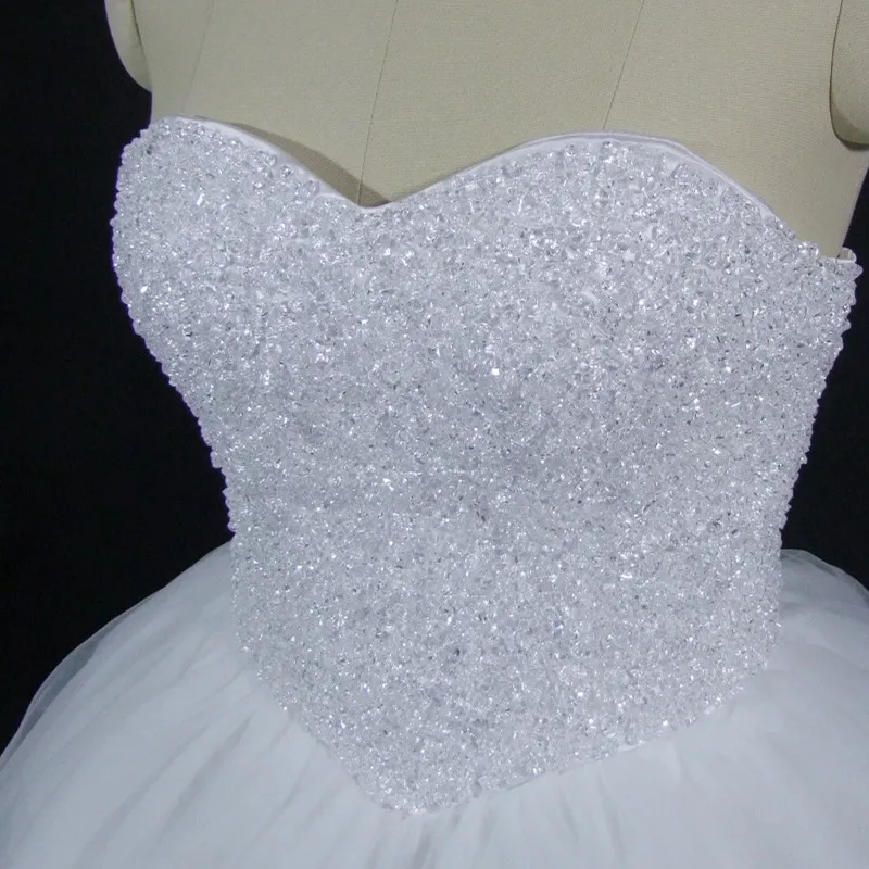 

QQ Lover 2019 New Luxury Full Beading Wedding Dress Custom-made Plus Size Ball Gown Robe De Mariage Wedding Gown