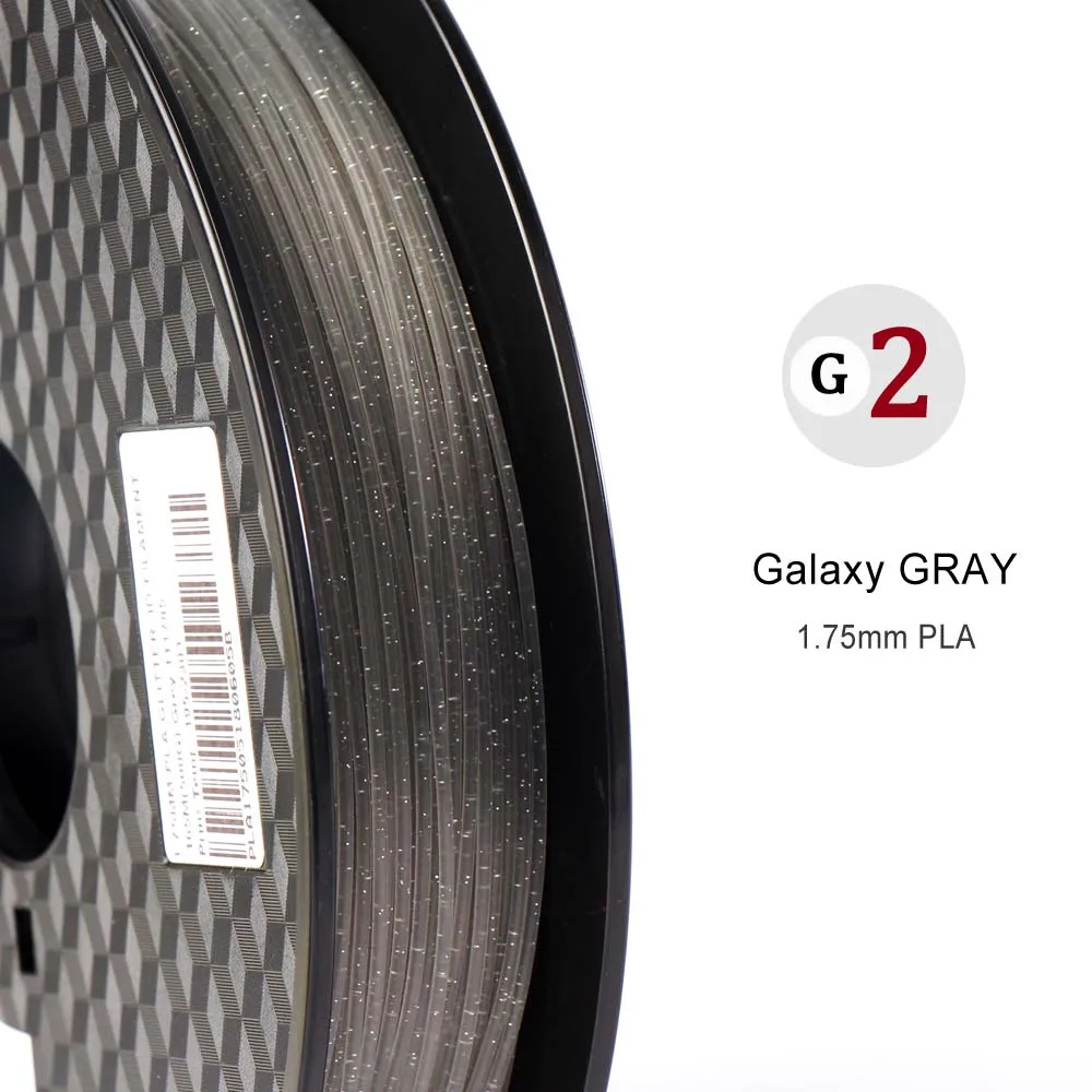 Серый Noulei 3d принтер pla Филамент 1,75 мм 1 кг кристальная текстура сверкающий Galaxy Печатный Материал сверкающий синий - Цвет: Серый