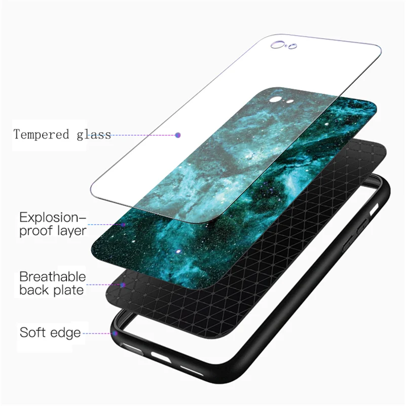 Звездное небо закаленное Стекло чехол для samsung Galaxy A30 A40 A50 A70 M10 M20 J4 J6 J5 J7 S8 S9 S10 плюс A6 A7 A8 A9 крышка