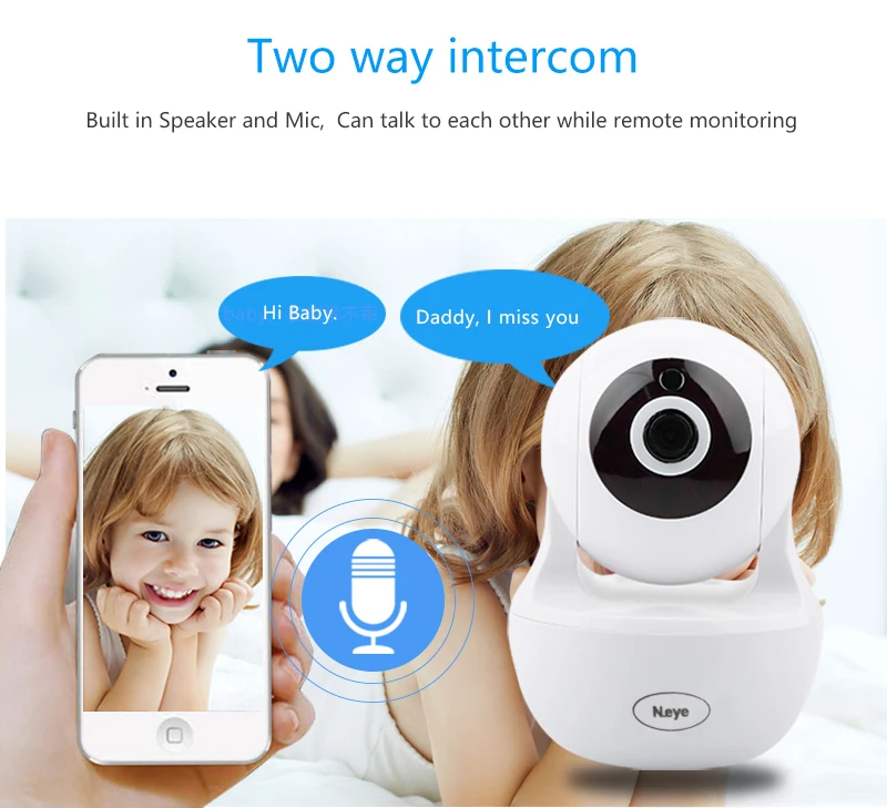 Домашняя камера видеонаблюдения IP 1080P WiFi PTZ ИК ночного видения радионяня