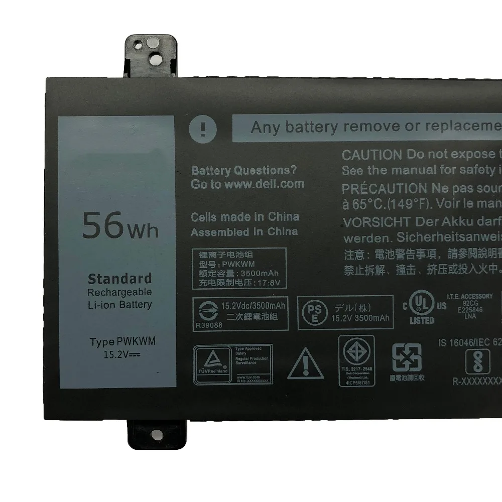 Новый оригинальный аккумулятор PWKWM 15 2 в 56Wh для ноутбука DELL 14 7466 7467 7000