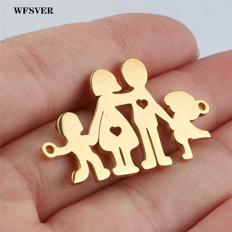 WFSVER 5 шт. 35*21/35*14 мм семья член очаровательыне нержавеющие кулон для женщин
