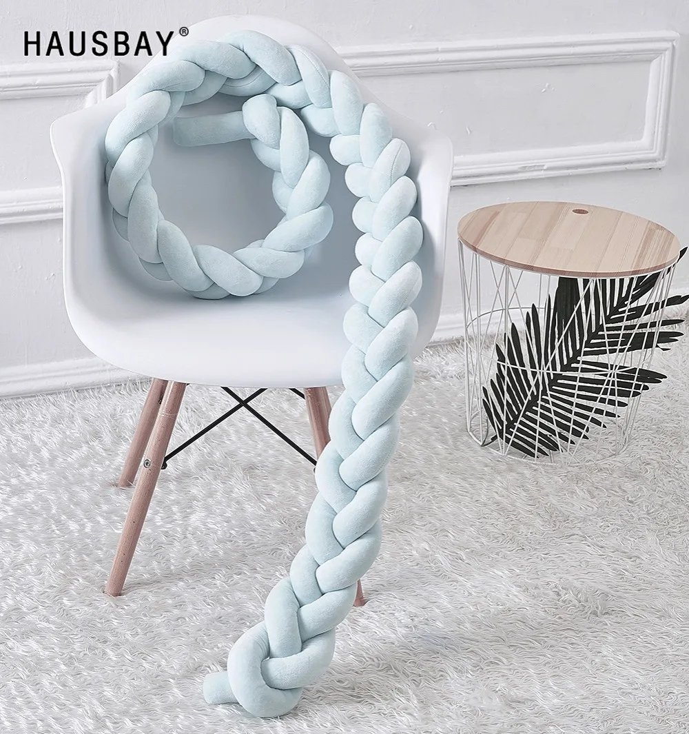 Ткацкий бампер для новорожденных с узелком длинная плетеная подушка детский