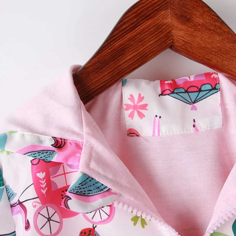 2021 Spring Autumn Children Outerwear Girls Fashion Horse Print Jackets For 2-8Y Animal Flower Style Hooded Clothes | Детская одежда и