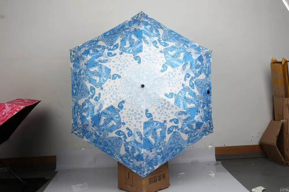 6139 Blue Милый Кот Детский автоматический складной зонт Анти УФ мультфильм подарок пасторальный TTK водонепроницаемый зонт от солнца дождь женский зонт - Цвет: 6139 Blue
