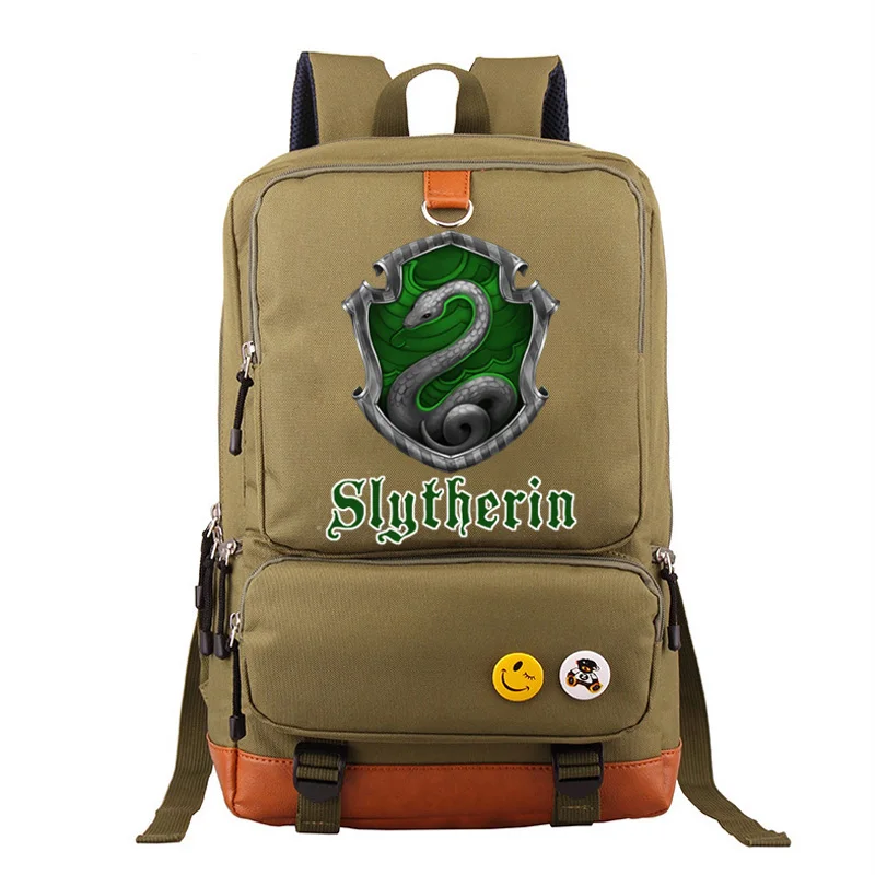 Школьный Рюкзак Hufflepuff Slytherin Gryffindor для мальчиков и девочек, женский рюкзак, школьные сумки для подростков, Холщовый мужской студенческий рюкзак