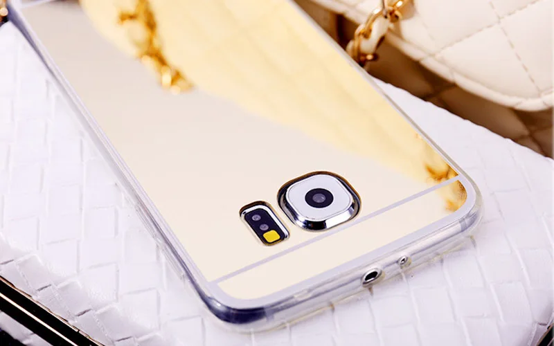 Soft Glitter Comvenient Make Up Mirror Case For Samsung S20 Ultra S10 S9 S8 S7 S6 Edge Plus Cover Shell Coque | Мобильные телефоны