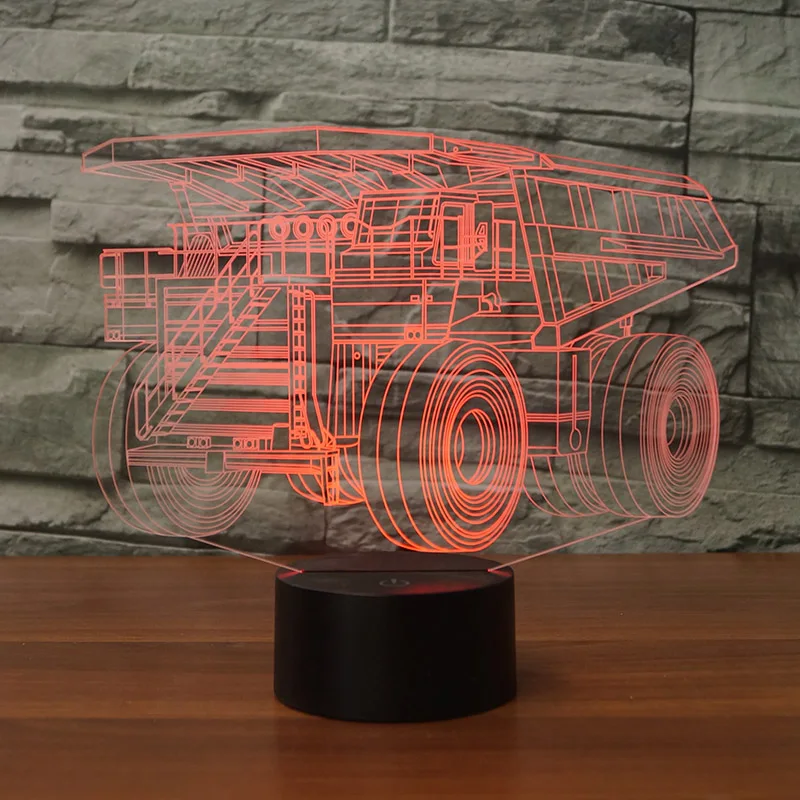 3D креативное моделирование автомобиля красочные ночные светильники 7 цветов изменения акриловые проекционный 3d-светильник переключатель лампы Иллюзия градиент