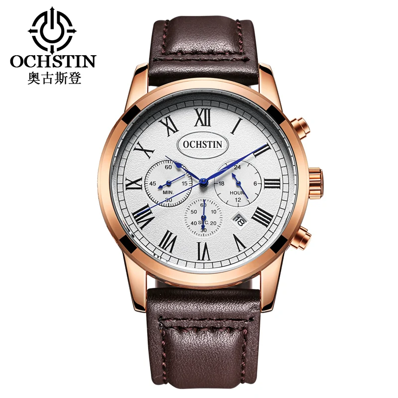 OCHSTIN бренд 2017 водонепроницаемые аналоговые кварцевые часы мужские модные