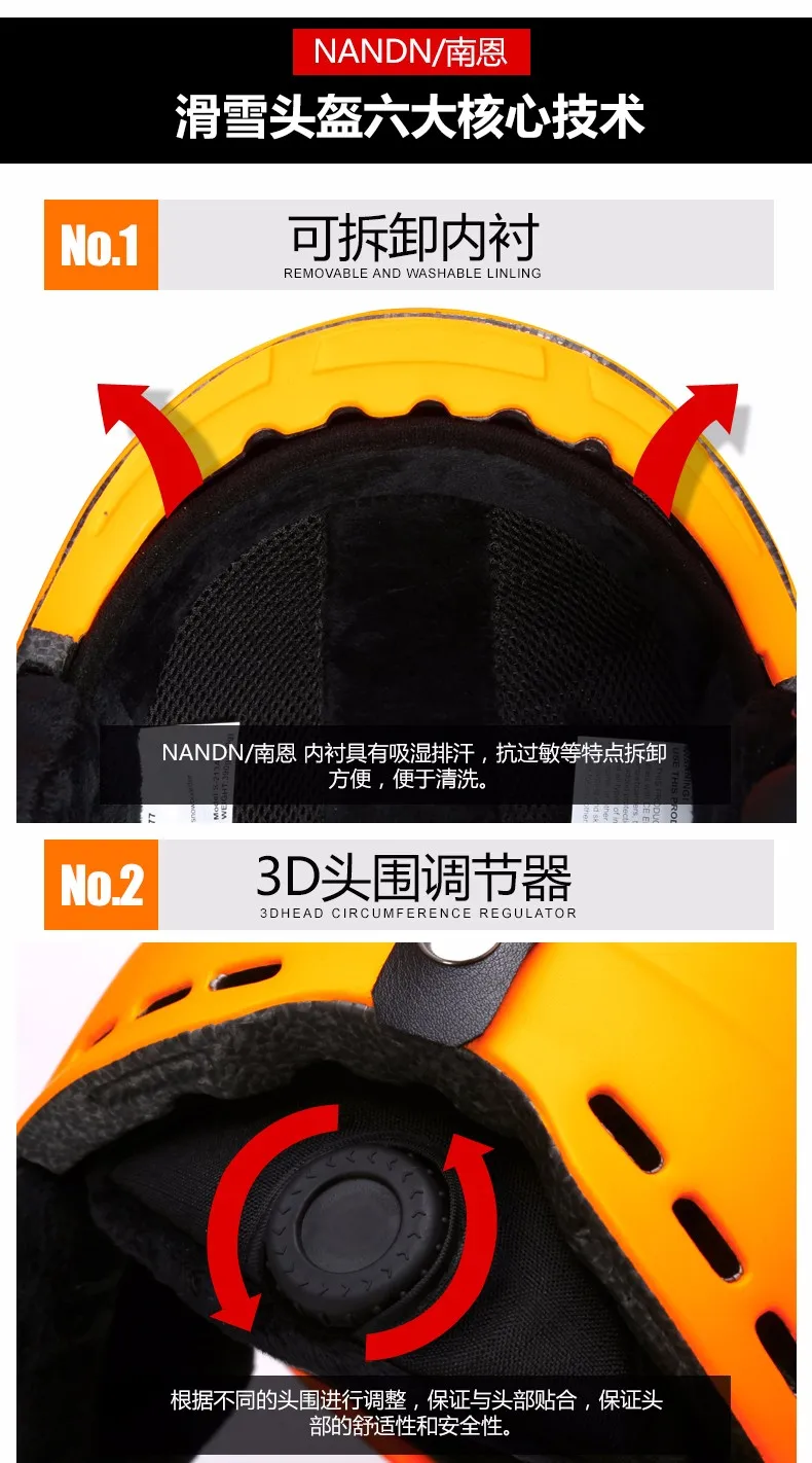 Nandn лыжные шлемы PC+ EPS сверхлегкие высококачественные шлемы для сноуборда мужские и женские шлемы для катания на коньках Скейтборд лыжные шлемы защита головы