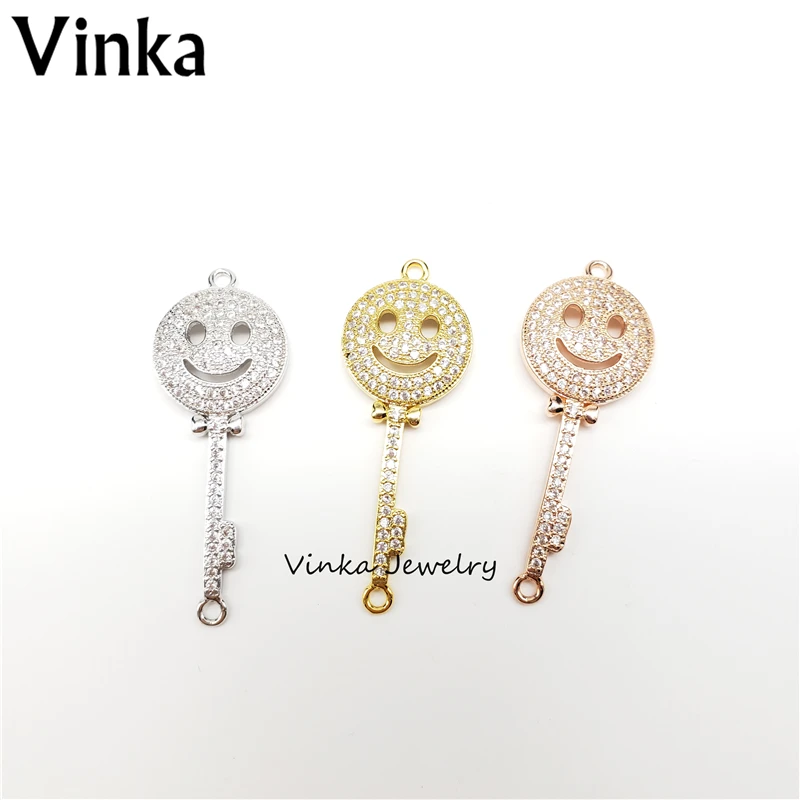 10 шт. модный браслет Anil Arjandas Smile Face Micro Pave White CZ Charm мм &amp 4 медные бусины Briaded Macrame Br |