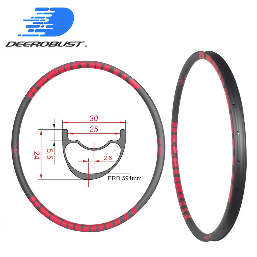 320g 29er Асимметричные карбоновые колеса для горного велосипеда 24 мм x 30 XC гоночный