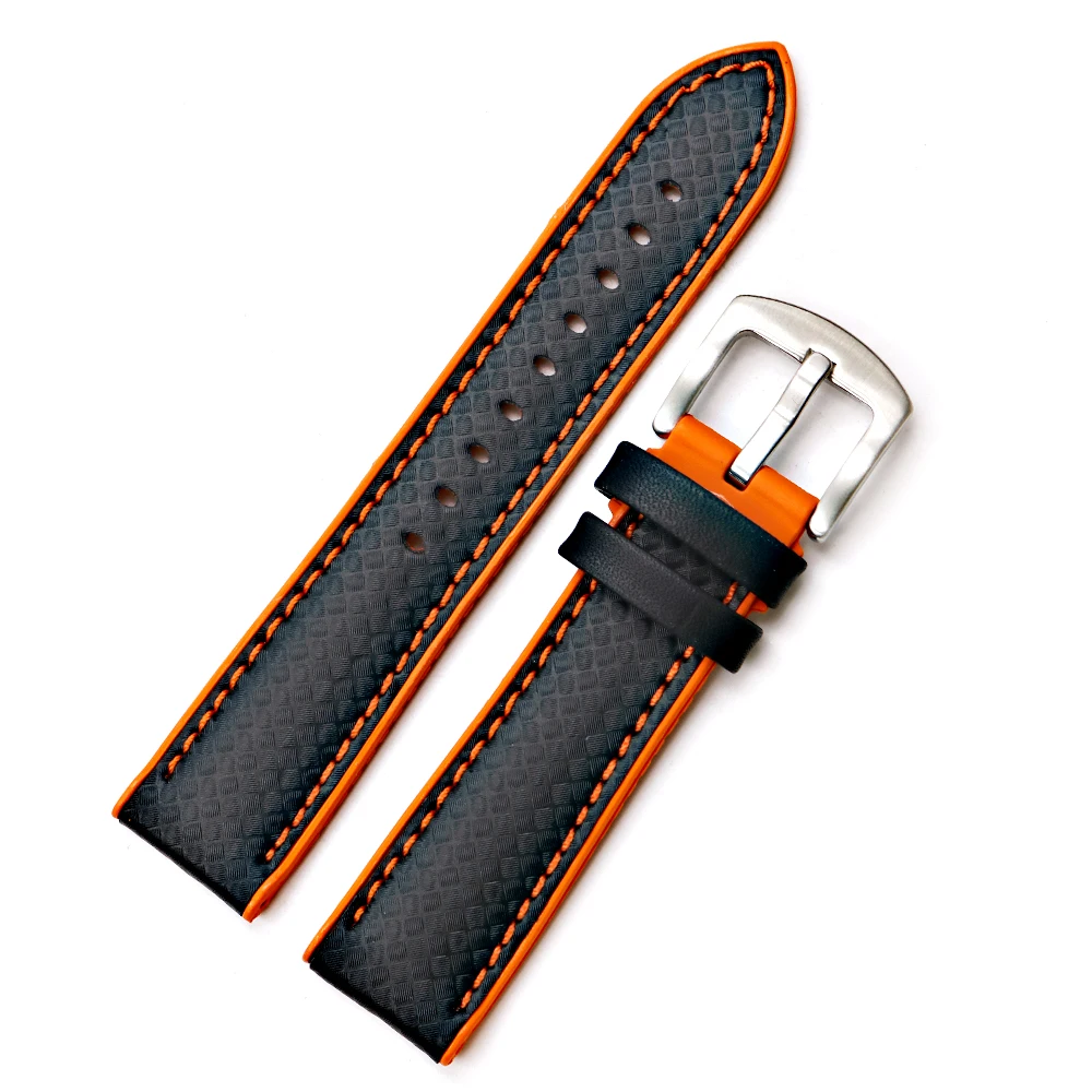 CARLYWET 20 22mm Wholesale Silicone Rubber Waterproof Replacement Straight End Wrist Watch Band Strap For Seiko Tudor Omega