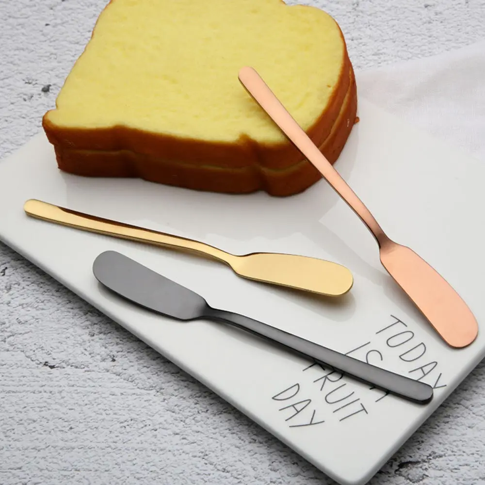 6/4 pcs/set 304 Stainless Steel Butter Knife Cheese Dessert Jam Spreaders Cream Gold Black Rose Knifes Western Cutlery | Дом и сад