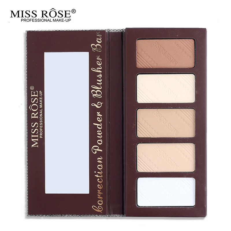 MISS ROSE основа для макияжа лица прессованная пудра 5 цветов хайлайтер и бронзер