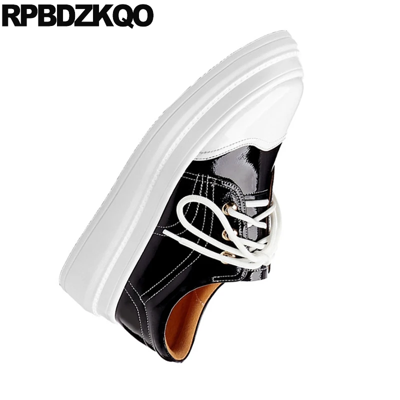 Размеры 35 повседневная женская обувь на платформе Цвет Черный толстой танкетке