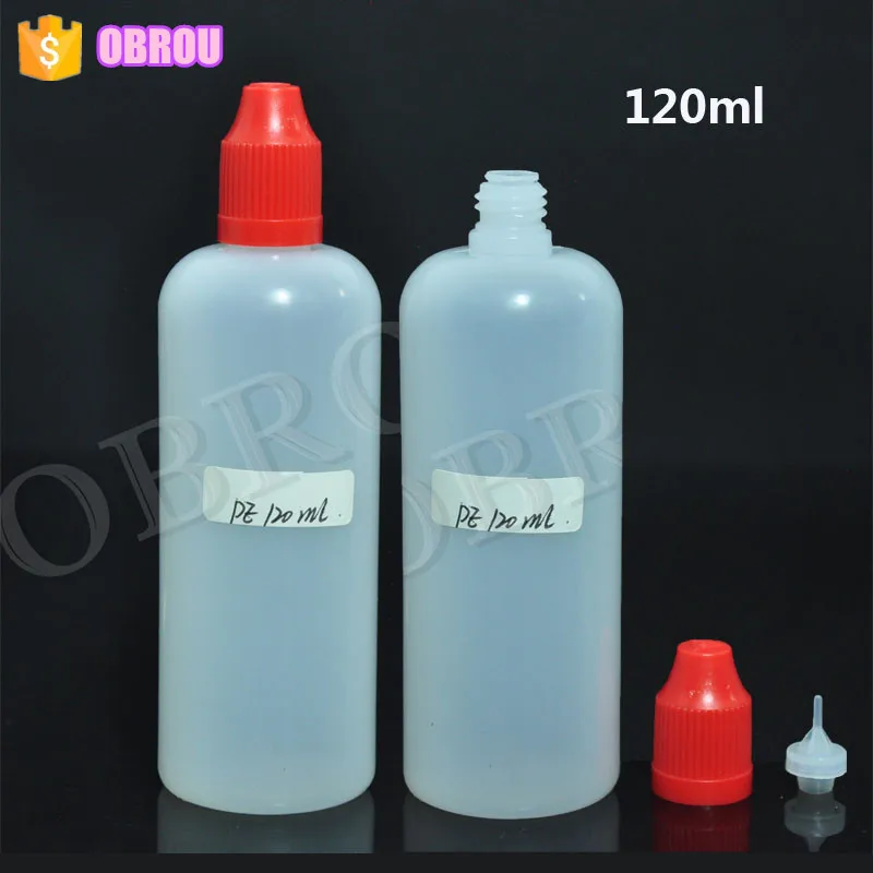 GZ 30pcs Childproof cap 120ml silicone oil bottle eye dropper bottles PE big pigment bottles with plastic dropper long thin tip