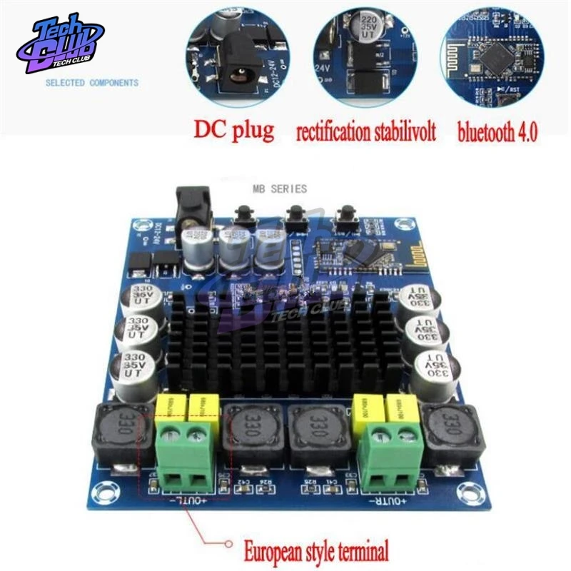 TPA3116D2 120W+120W Wireless Bluetooth 4.0 Audio Receiver High Power Digital Amplifier Board 2*120W | Инструменты