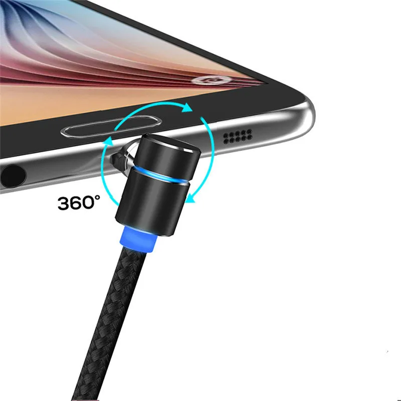 Магнитный usb кабель 90 градусов Micro USB type c для быстрой зарядки 1 м 2 кабели планшетов