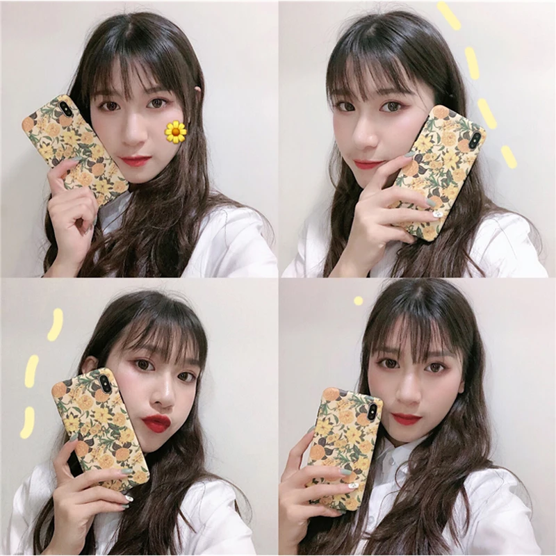 YHBBCASES для Samsung Galaxy S10 мягкий чехол в стиле ретро с желтыми цветами Note 10 8 9 S8 S9 Plus