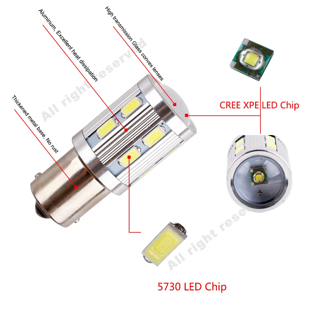 S & D 1156 BA15S 12 SMD Samsung чип R10W светодиодный лампа высокой мощности py21w Автомобильные