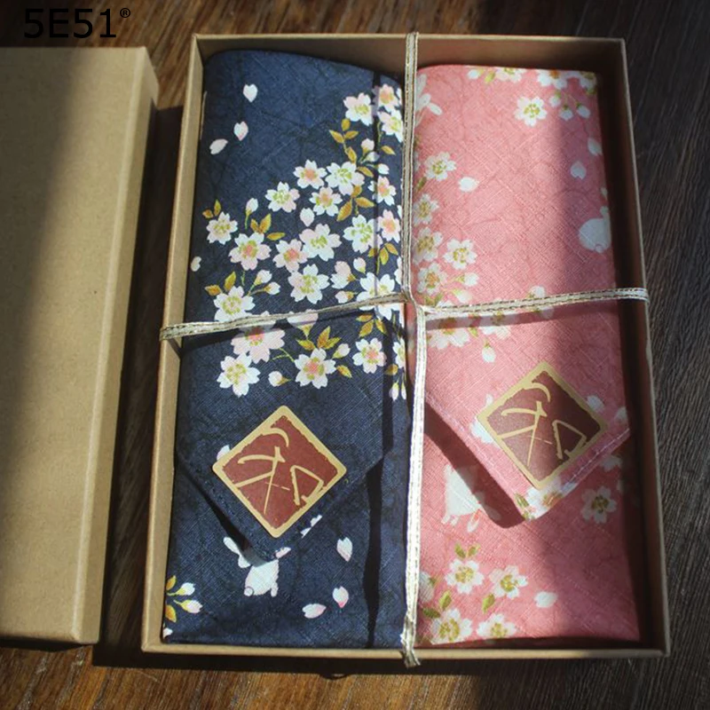 (2 шт./лот) Женский носовой платок furoshiki хлопок 100%/японский стиль Сакура печать 35