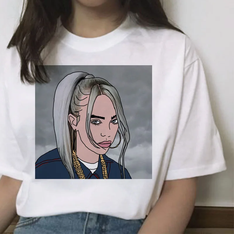 Billie eilish Футболка harajuku женская одежда femme tshir футболка s Повседневная футболка Летняя женская уличная одежда хип-хоп - Цвет: 5551