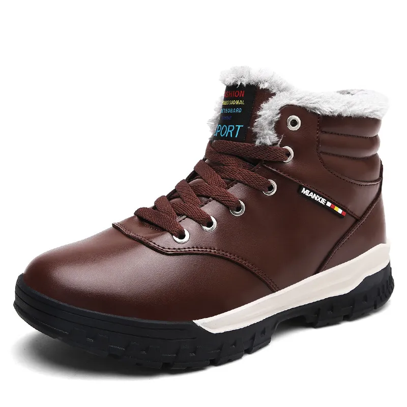 Anti Skidding Men Brand Fashion Sneakers Big Size 39-48 Winter Boots Plush Lining Warm Ankle Shoes | Обувь