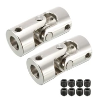 uxcell 2pcs rotatable universal joint 6mm to 8mm 4mm to 10mm bore dia steering gear u joint coupler shaft coupling m3 m4 thread