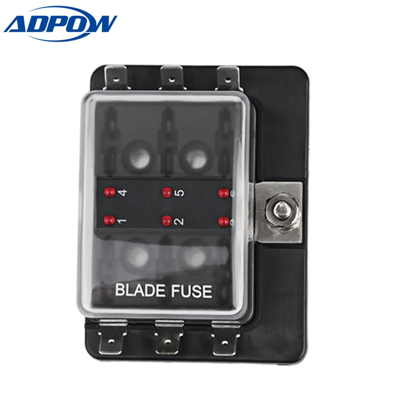 Fuses SCI R3-76 1 Power In 6 Way Blade Fuse Box LEDFuse Holder Kit Car Boat Marine | Автомобили и мотоциклы