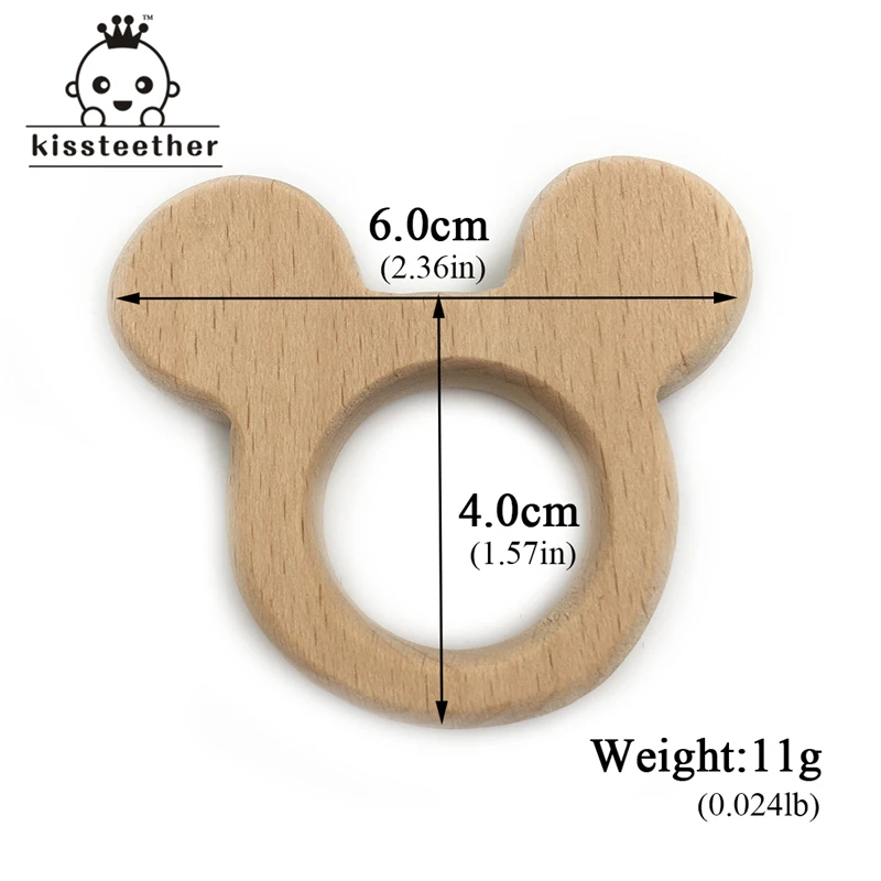 Mordedor org&aacute;nico de madera para beb&eacute;, mordedor Natural para beb&eacute;, juguete de agarre para lactancia, mordedor para beb&eacute; reci&eacute;n nacido, regalo-4