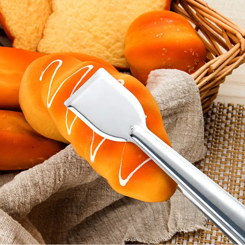 Фото Stainless Steel Food Tongs Kitchen Utensils Salad Fruit Cooking Food Tongs Serving Kitchen Cooking Barbecue Tools №2