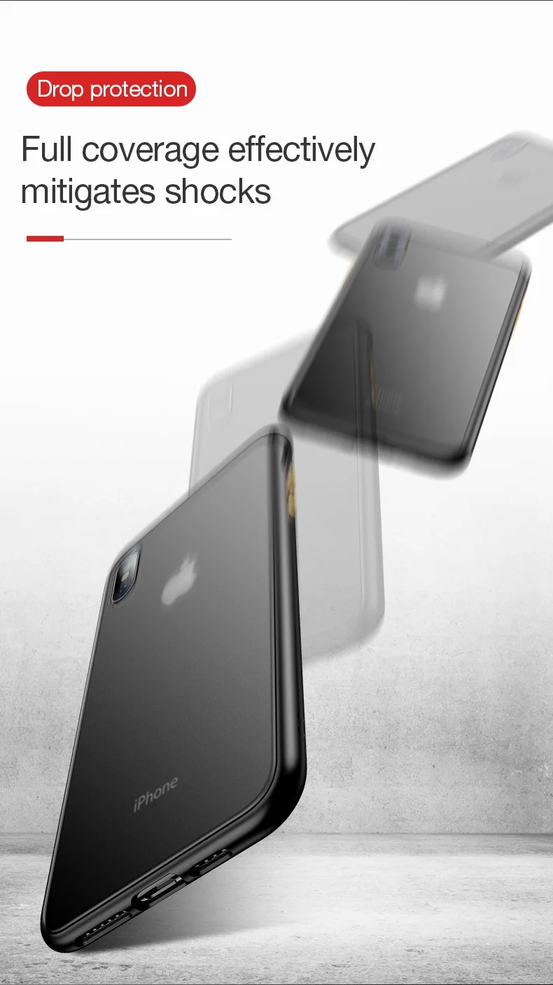 Роскошный Матовый силиконовый чехол Cafele для iPhone X, XR, XS, MAX, полный чехол для iPhone 7, 8 PLUS, мягкий чехол с краями, чехол для iPhone X