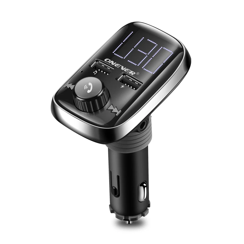 Onever Bluetooth Автомобильный fm-передатчик Handsfree автомобильный комплект радио FM модулятор Bluetooth Aux вход/выход Mp3 музыкальный плеер USB зарядное устройство - Название цвета: Черный