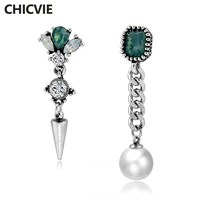 chicvie design new design fashion jewelry pearl charm drop stick earrings geometric shaped for women alloy earrings ser170018