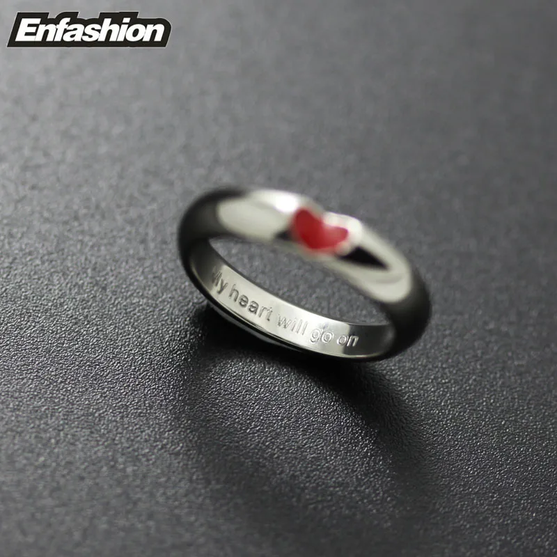 EnFashion кольцо с сердцем красного цвета Любовь палец Пара Кольца для женщин милые