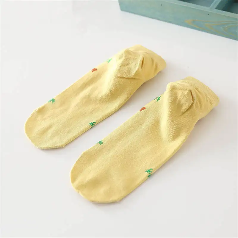 

Cute Socks Women Cotton Print Breathable 5 Pairs Short Socks Anti-friction Straight Socks Female Harajuku
