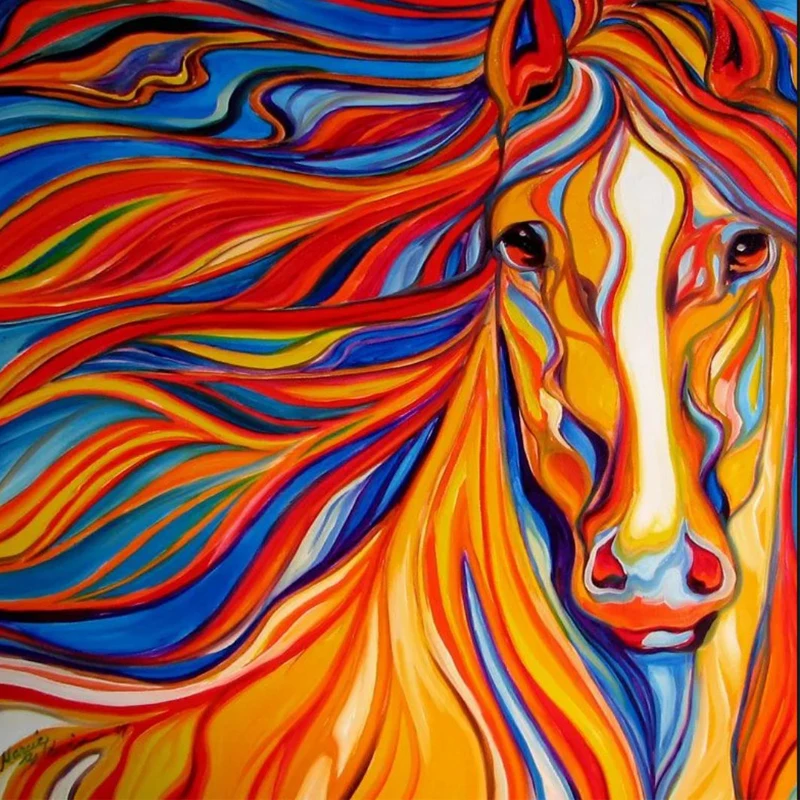 

5D Full Drill Diamond Painting Horse Crystal Cross Stitch Decorative Painting Children Gifts DIY Needlework