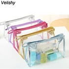 Velishy 1 шт. прозрачная пластиковая ПВХ Дорожная косметика сумка для туалетных принадлежностей на молнии