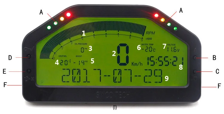 SINCOTECH DO904 автогонка тире Bluetooth Полный датчик приборной панели lcd ралли датчик