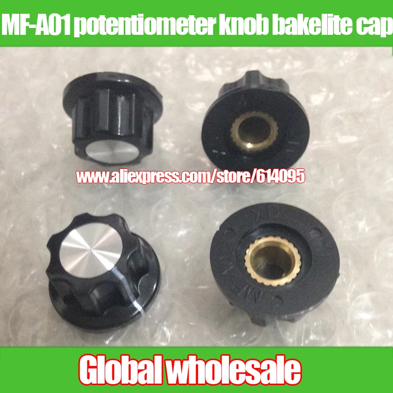 50 шт. MF-A01 Ручка потенциометра бакелитовая Крышка для RV24YN RV30YN WX050 WX030 WH118 WX110 WX010 |