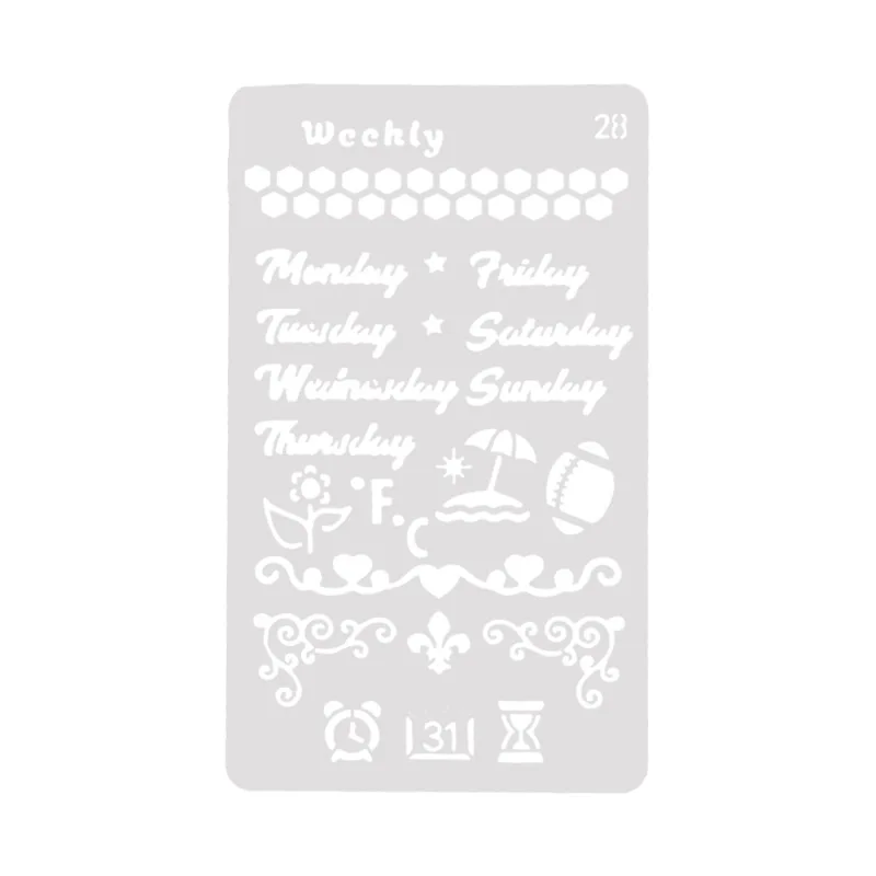 Weekly pvc Layering Stencils for Diy scrapbook coloring painting stencil home decor diy etc. Product image | Канцтовары для офиса