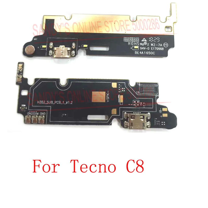 1 шт./партия, usb-порт для зарядки, разъем для док-станции, плата для зарядки, гибкий кабель для Tecno C8 C9 W5 Phantom 6, запасные части
